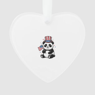 Adorno Diseño de camiseta con bandera de panda patriótico