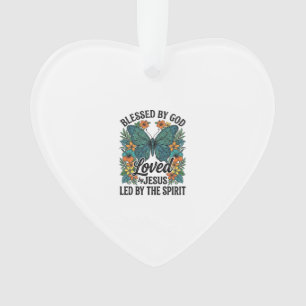 Adorno Diseño de camiseta cristiana de mariposa bendita (