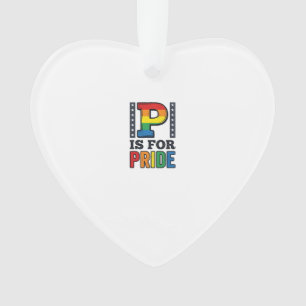 Adorno Diseño de camiseta de arcoíris con letra P de orgu