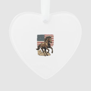 Adorno Diseño de camiseta de bandera americana de caballo
