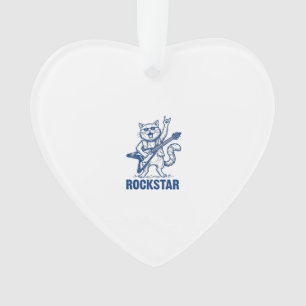 Adorno Diseño de camiseta de grabado vintage de gato rock