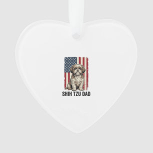 Adorno Diseño de camiseta de perro vintage patriota papá