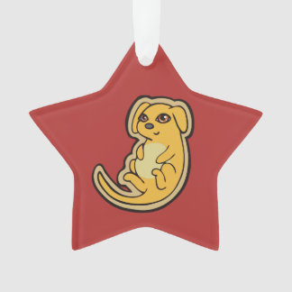 Adorno Diseño De Dibujo De Perros Amarillos Y Rojos Dulce