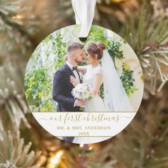 Adorno Diseño de estilo Nuestro primer oro y blanco de Na (Árbol)