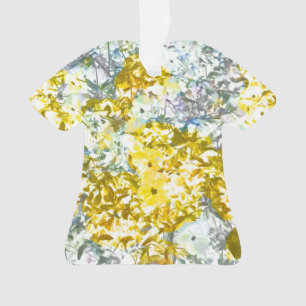 Adorno Diseño de flores de color de agua gris amarillo