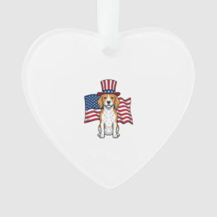 Adorno Diseño de grabado vintage de bandera de perro Beag