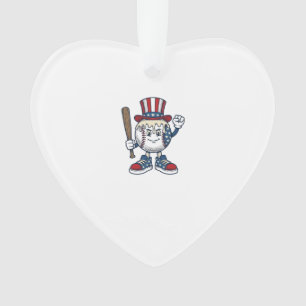 Adorno Diseño de grabado vintage de mascota de béisbol pa