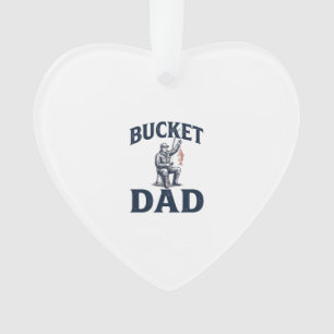 Adorno Diseño de grabado vintage de pesca de Bucket Dad_1