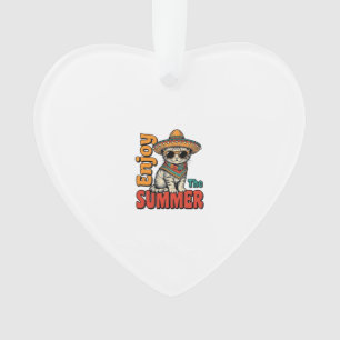 Adorno Diseño de grabado vintage de sombrero de gato de v