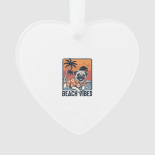 Adorno Diseño de grabado vintage pug de vibraciones de pl