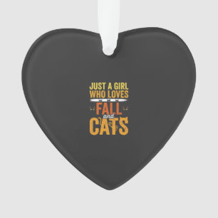 Adorno Diseño de Halloween Chica Amante Gatos Otoño
