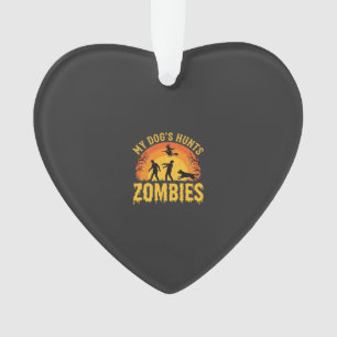 Adorno Diseño de Halloween de perro caza zombies