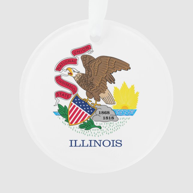 Adorno Diseño de la bandera del estado de Illinois (Anverso)
