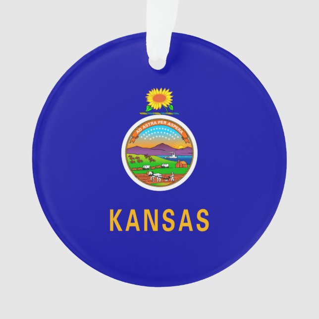 Adorno Diseño de la bandera del estado de Kansas (Anverso)
