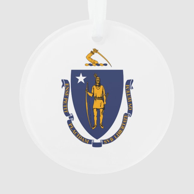 Adorno Diseño de la bandera del estado de Massachusetts (Reverso)