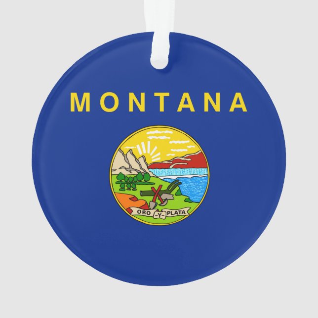Adorno Diseño de la bandera del estado de Montana (Reverso)