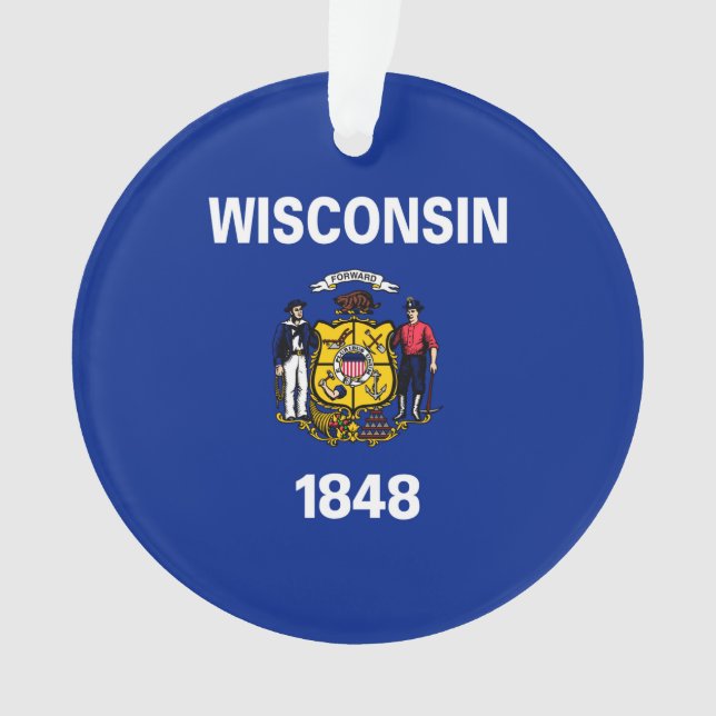 Adorno Diseño de la bandera del estado de Wisconsin (Anverso)