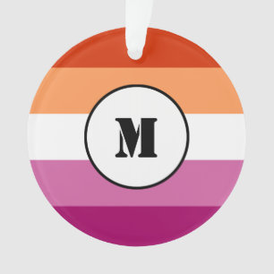 Adorno Diseño de la bandera del orgullo lésbico con un 
