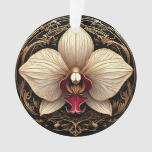 Adorno Diseño de Orquídea Dorada Elegante