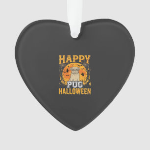Adorno Diseño de perro espeluznante de Halloween de Pug f
