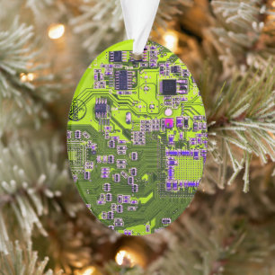 Adorno Diseño de placa de circuito PCB amarilla para prof