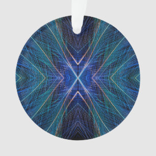 Adorno Diseño de pluma fractal azul