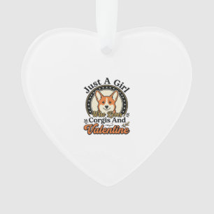 Adorno Diseño de San Valentín de Corgi para amantes de lo