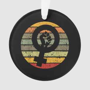Adorno Diseño de símbolo de feminismo retro vintage, 70s