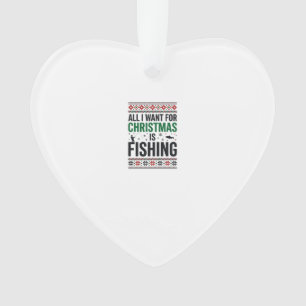 Adorno Diseño de suéter feo de pesca de Navidad