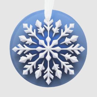 Adorno Diseño Detallado de Copo de Nieve Blanco