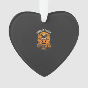 Adorno Diseño divertido de dulces de pug de Halloween_1