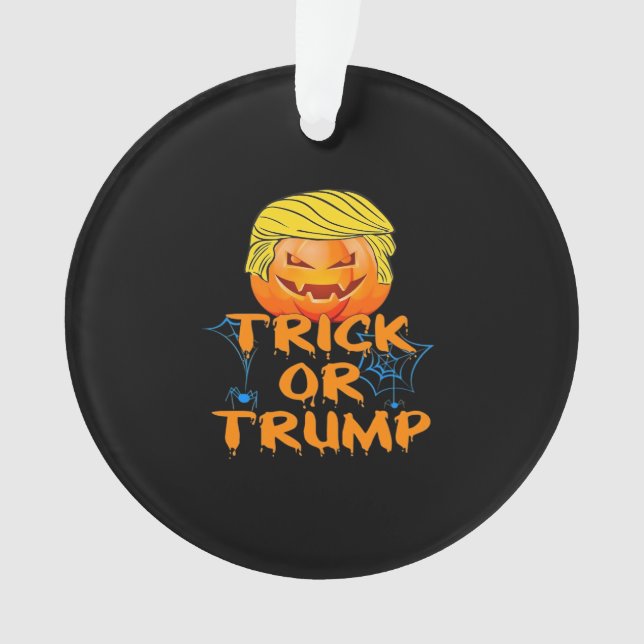 Adorno Diseño divertido de Trumpkin para Halloween (Anverso)