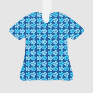 Adorno Diseño floral azul cúbico