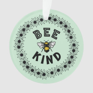 Adorno Diseño floral de Bee Kind Bumble Bee Kindness