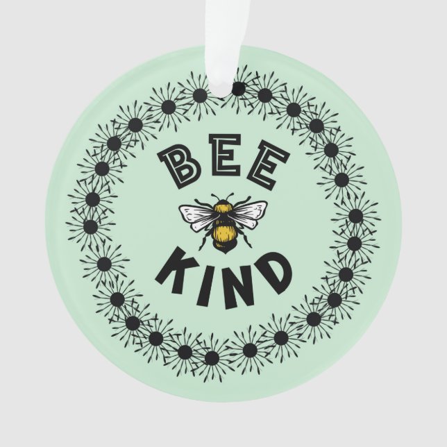 Adorno Diseño floral de Bee Kind Bumble Bee Kindness (Anverso)