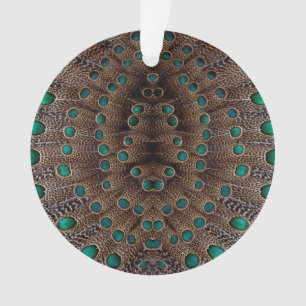 Adorno Diseño Fractal de Pluma de Faisán
