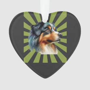 Adorno Diseño gráfico ráfaga de sol Border Collie retro