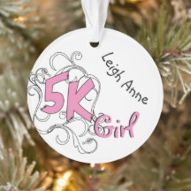 Diseño personalizado de chica corredora rosa 5k en
