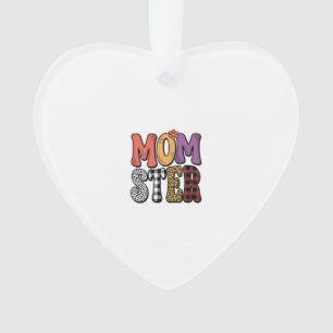 Adorno Diseño tipográfico de Momster Vintage Mom leopardo