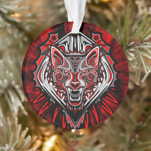 Adorno Diseño Totémico Tribal Haida de Lobo
