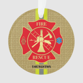 Adorno Diseño transversal maltés de bombero heroico