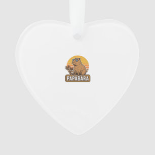 Adorno Diseño vectorial PAPABARA Capybara padre retro_1