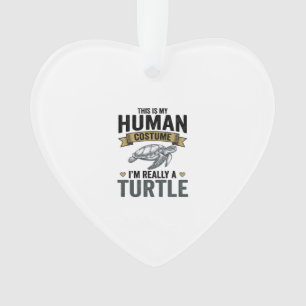 Adorno Disfraz Divertido de Tortuga Diseño de Grabado Vin