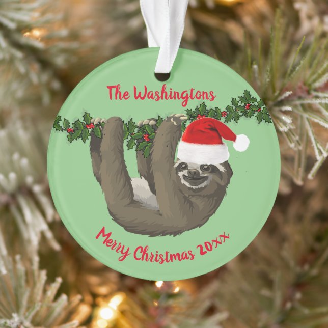 Adorno Divertidas locuras en Navidades de Santa Hat (Árbol)