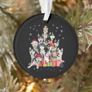 Adorno Divertido Siberian Husky Árbol de Navidad Amante d