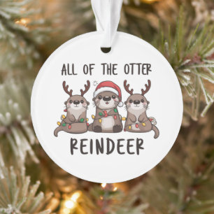 Adorno Divertido Todos Los Reno Nutria Navidad Animal 