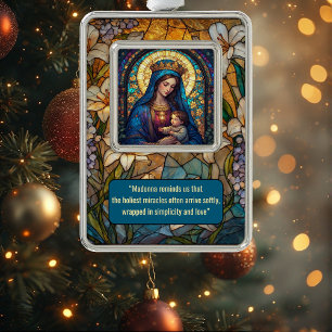 Adorno Divina Maternidad Madonna y Niño Jesús Halo Dorado