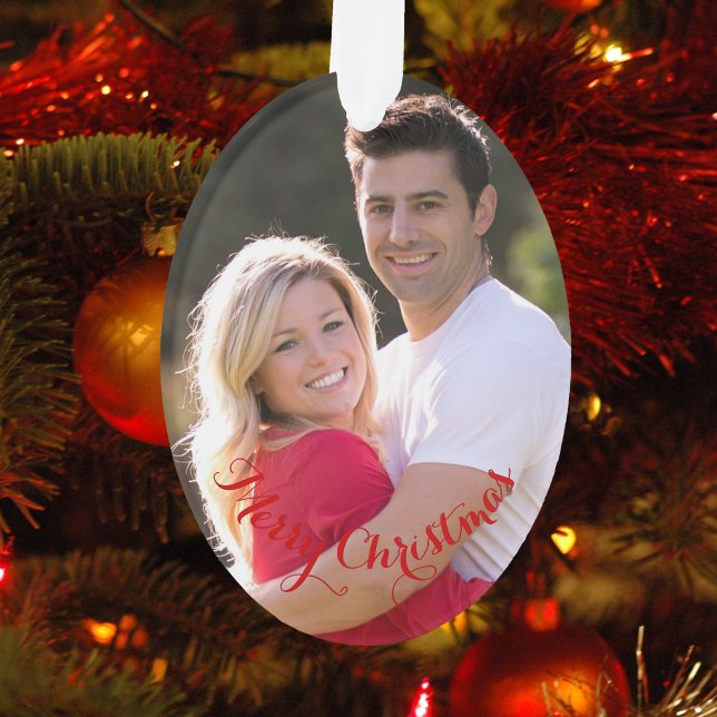 Adorno DIY Crea tu propia festividad de Navidades de foto (DIY Create Your Own Oval Photo Christmas Holiday Ornament)