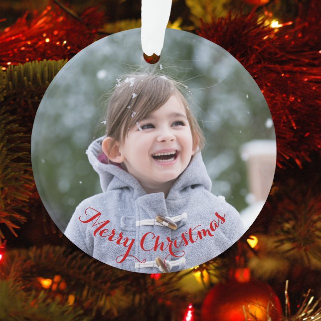 Adorno DIY Crea tus propios Navidades de vacaciones de fo (DIY Create Your Own Round Photo Holiday Christmas Ornament)