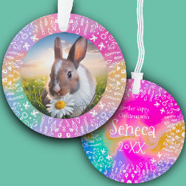 Adorno DIY Rabbit Rainbow Christmas Ornament